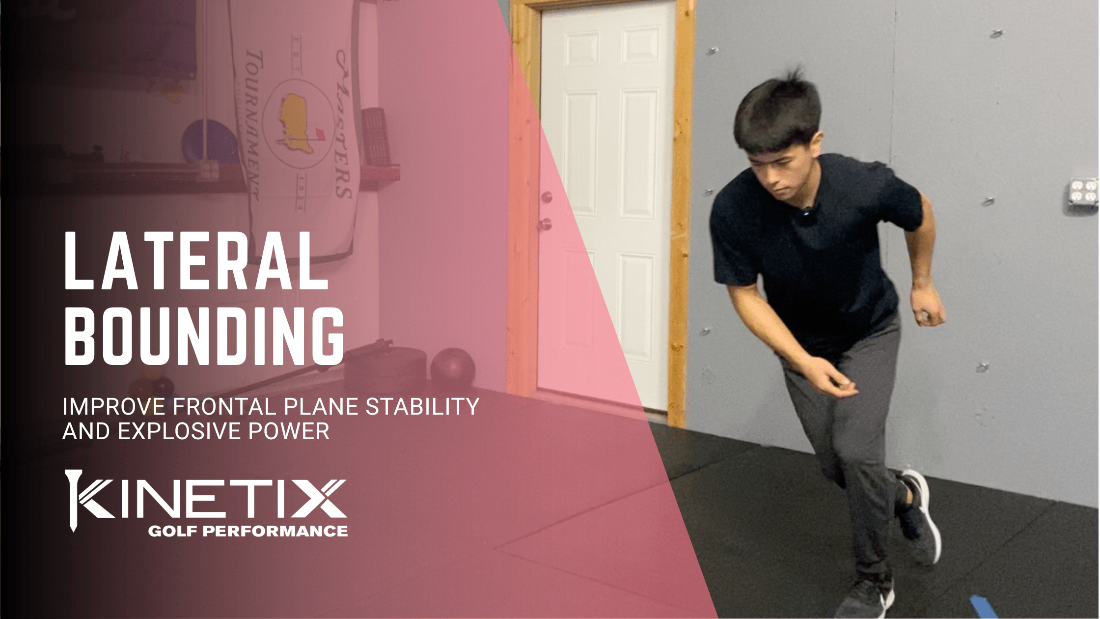 lateral bounding is a great golf exercise to improve your golf swing speed by building frontal plane stability and power