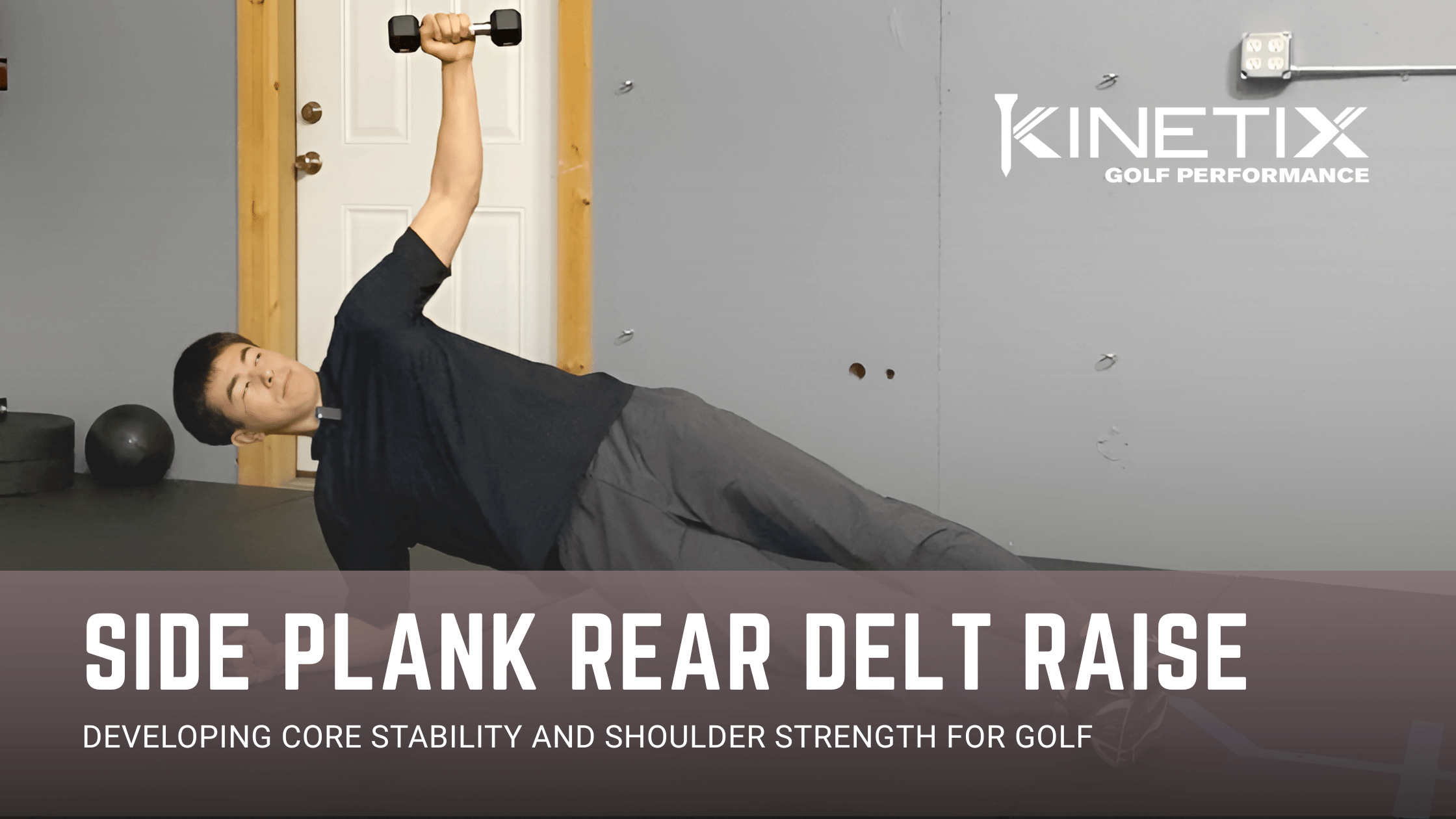 Side plank rear delt raises are a great golf exercise to improve core control and shoulder strength and mobility